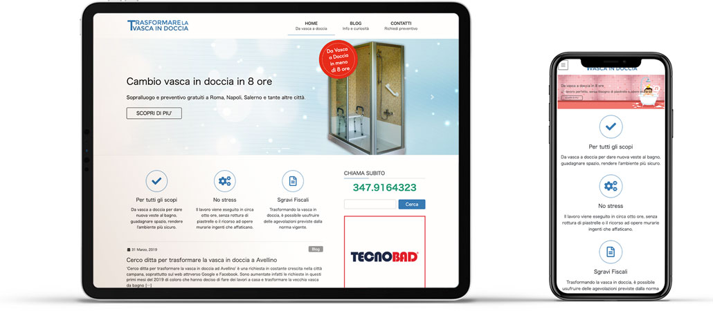 Sito Web mobile Trasformare la vasca in doccia Sito Web mobile Trasformare la vasca in doccia