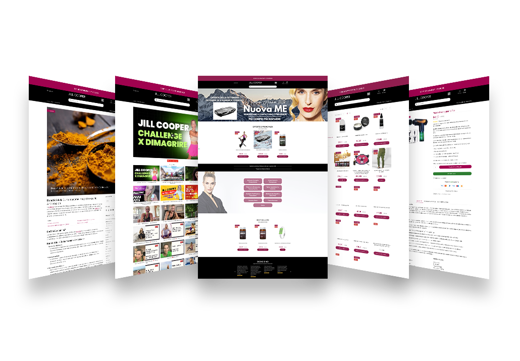 Simulazione pagine interne del sito jillcooper.it