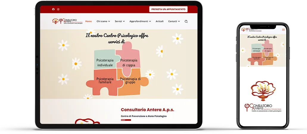 Versione Mobile sito Centro di Prevenzione e Aiuto Psicologico Consultorio Antera Versione Mobile sito Centro di Prevenzione e Aiuto Psicologico Consultorio Antera