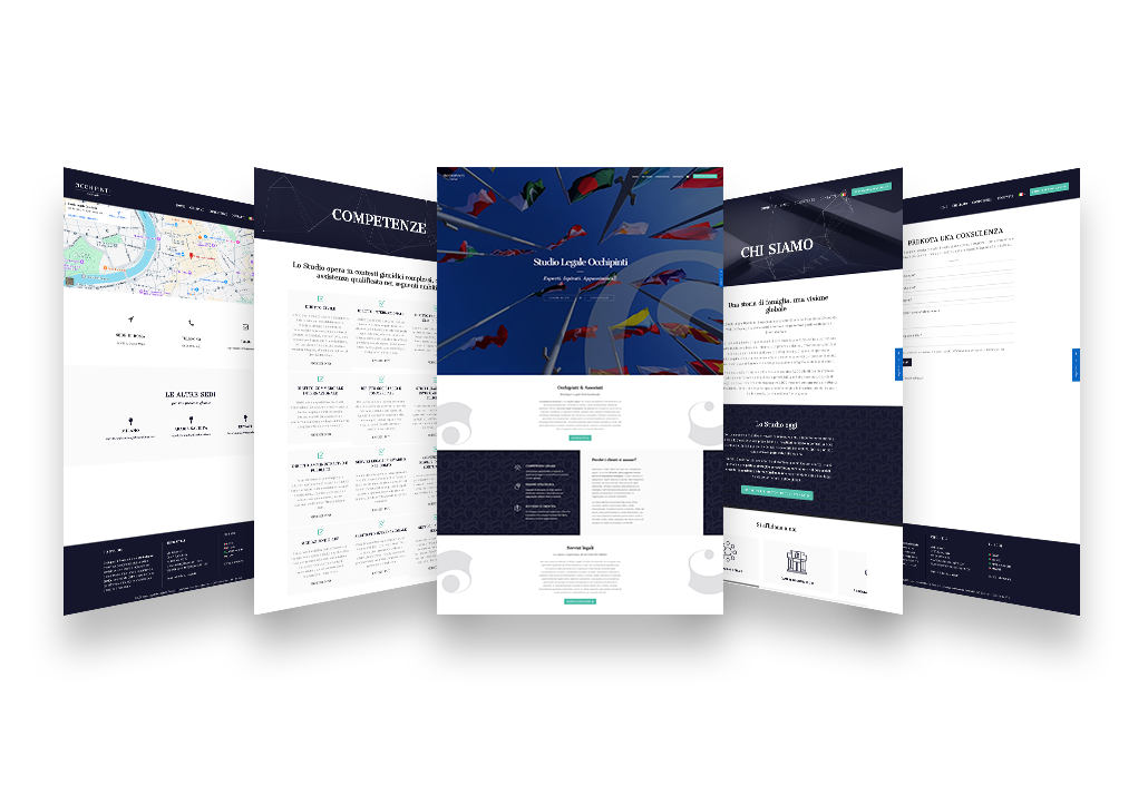 Mockup delle pagine interne del sito dello Studio Legale Occhipinti