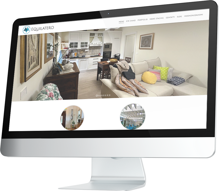 Mockup della home page del sito equilatero.net